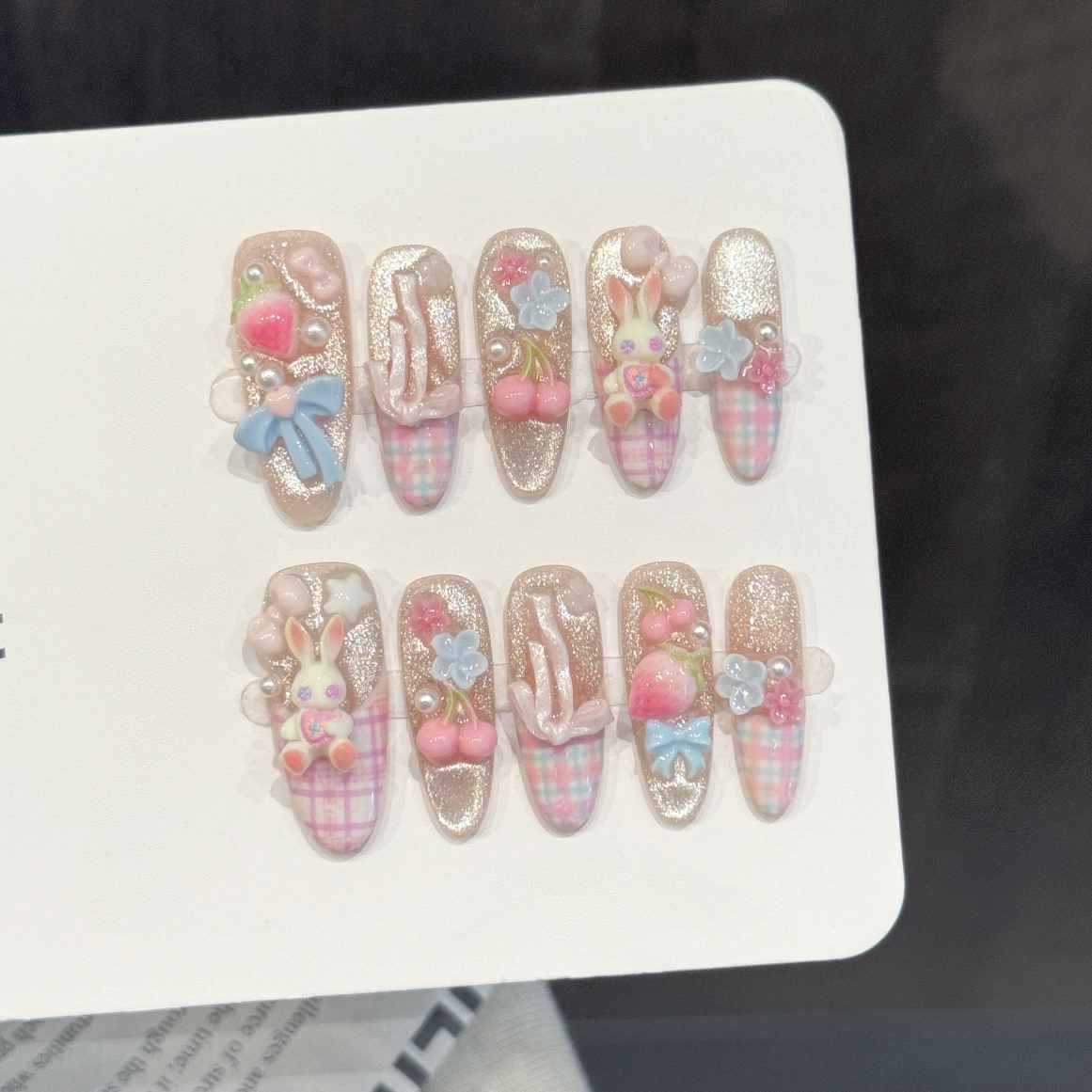 10PCS Oval Handmade Press On N - Pressed Flower Art recension och pris