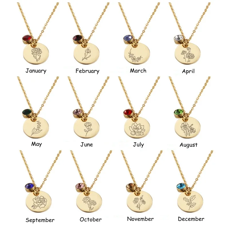 Birth Month Flowers Clipart Fl - Birth Flower Necklace recension och pris