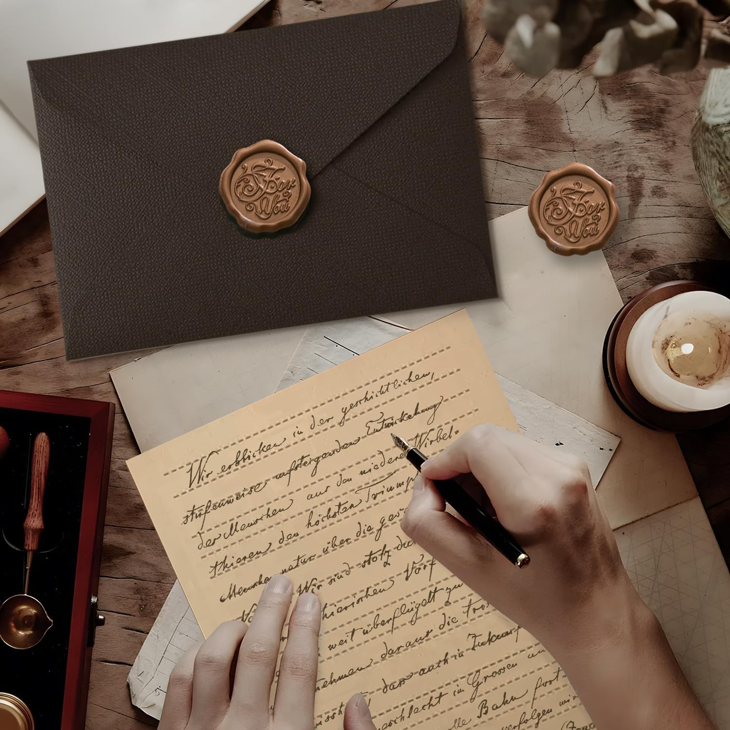 22Pcs Vintage Writing Paper Se - Wax Seal Letter Kit recension och pris