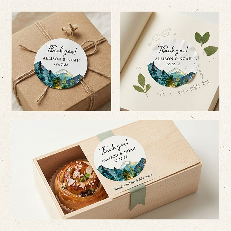 Custom Mountain Logo Round Sti - Personalized Name Box recension och pris